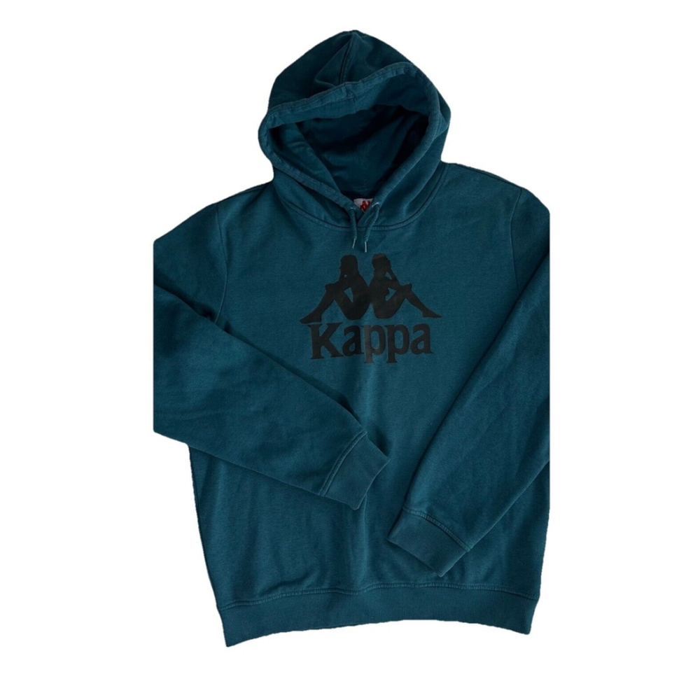 Kappa Mens Logo Ladies Graphic Green Hoodie Long Sleeve Size Large